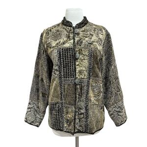 Flashback Velour Patchwork Blazer Jacket Size Small